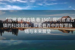 “昆明 官渡古镇 巷 150”昆明官渡古镇的科技融合，探索巷弄中的智慧脉络与未来展望