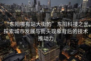 “东阳哪有站大街的”东阳科技之光，探索城市发展与街头现象背后的技术推动力