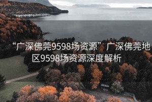 “广深佛莞9598场资源”广深佛莞地区9598场资源深度解析