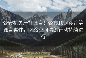 公安机关严打谣言！公布10起涉企等谣言案件，网络空间清朗行动持续进行