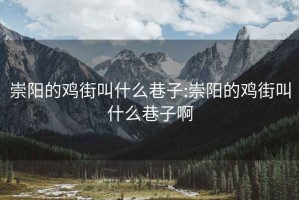 崇阳的鸡街叫什么巷子:崇阳的鸡街叫什么巷子啊