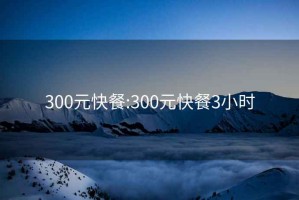 300元快餐:300元快餐3小时