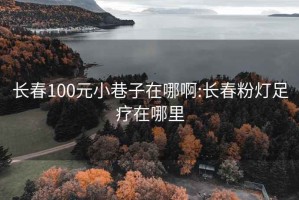 长春100元小巷子在哪啊:长春粉灯足疗在哪里