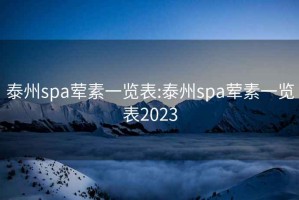 泰州spa荤素一览表:泰州spa荤素一览表2023