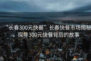 “长春300元快餐”长春快餐市场揭秘，探寻300元快餐背后的故事