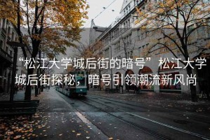 “松江大学城后街的暗号”松江大学城后街探秘，暗号引领潮流新风尚