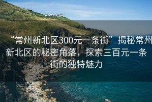 “常州新北区300元一条街”揭秘常州新北区的秘密角落，探索三百元一条街的独特魅力