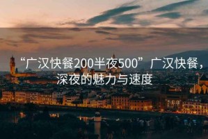 “广汉快餐200半夜500”广汉快餐，深夜的魅力与速度