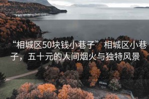 “相城区50块钱小巷子”相城区小巷子，五十元的人间烟火与独特风景