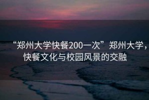 “郑州大学快餐200一次”郑州大学，快餐文化与校园风景的交融