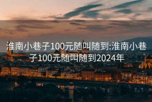 淮南小巷子100元随叫随到:淮南小巷子100元随叫随到2024年