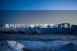 惠州150元小巷子位置:惠州 小巷子