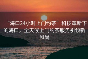 “海口24小时上门约茶”科技革新下的海口，全天候上门约茶服务引领新风尚