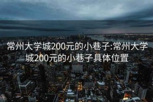 常州大学城200元的小巷子:常州大学城200元的小巷子具体位置