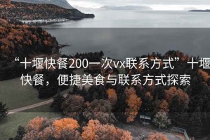 “十堰快餐200一次vx联系方式”十堰快餐，便捷美食与联系方式探索