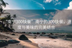 “南宁300快餐”南宁的300快餐，速度与美味的完美结合