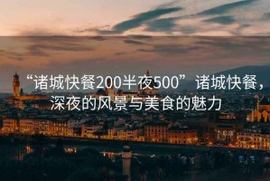 “诸城快餐200半夜500”诸城快餐，深夜的风景与美食的魅力