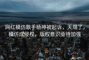 网红模仿歌手杨坤被起诉，天塌了，模仿成侵权，版权意识亟待加强