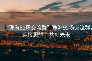 “珠海95场交流群”珠海95场交流群，连接思想，共创未来