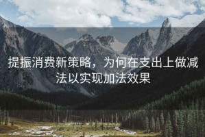 提振消费新策略，为何在支出上做减法以实现加法效果