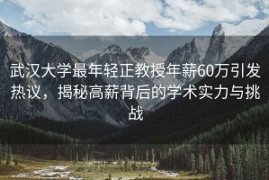 武汉大学最年轻正教授年薪60万引发热议，揭秘高薪背后的学术实力与挑战