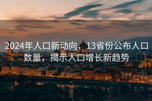 2024年人口新动向，13省份公布人口数量，揭示人口增长新趋势