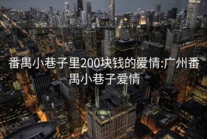 番禺小巷子里200块钱的爱情:广州番禺小巷子爱情