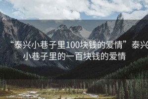 “泰兴小巷子里100块钱的爱情”泰兴小巷子里的一百块钱的爱情