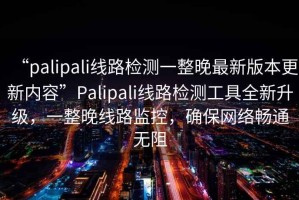 “palipali线路检测一整晚最新版本更新内容”Palipali线路检测工具全新升级，一整晚线路监控，确保网络畅通无阻