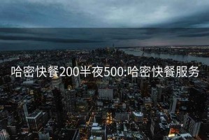 哈密快餐200半夜500:哈密快餐服务