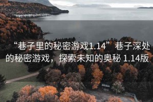 “巷子里的秘密游戏1.14”巷子深处的秘密游戏，探索未知的奥秘 1.14版