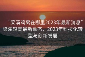 “梁溪鸡窝在哪里2023年最新消息”梁溪鸡窝最新动态，2023年科技化转型与创新发展