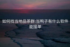 如何找当地品茶群:当鸭子有什么软件能接单