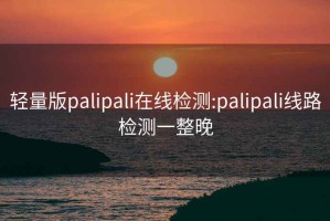 轻量版palipali在线检测:palipali线路检测一整晚