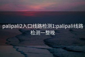 palipali2入口线路检测1:palipali线路检测一整晚