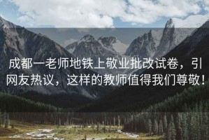 成都一老师地铁上敬业批改试卷，引网友热议，这样的教师值得我们尊敬！