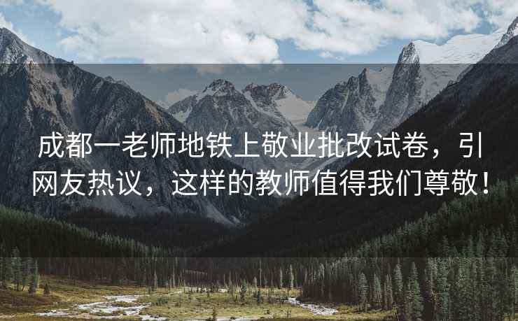 成都一老师地铁上敬业批改试卷，引网友热议，这样的教师值得我们尊敬！