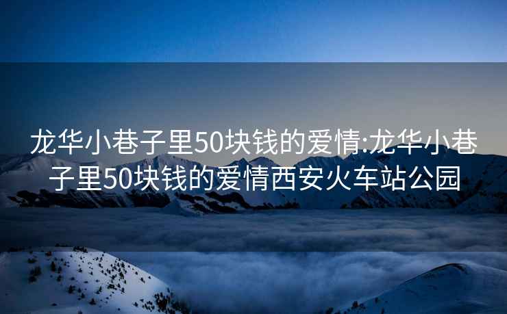 龙华小巷子里50块钱的爱情:龙华小巷子里50块钱的爱情西安火车站公园