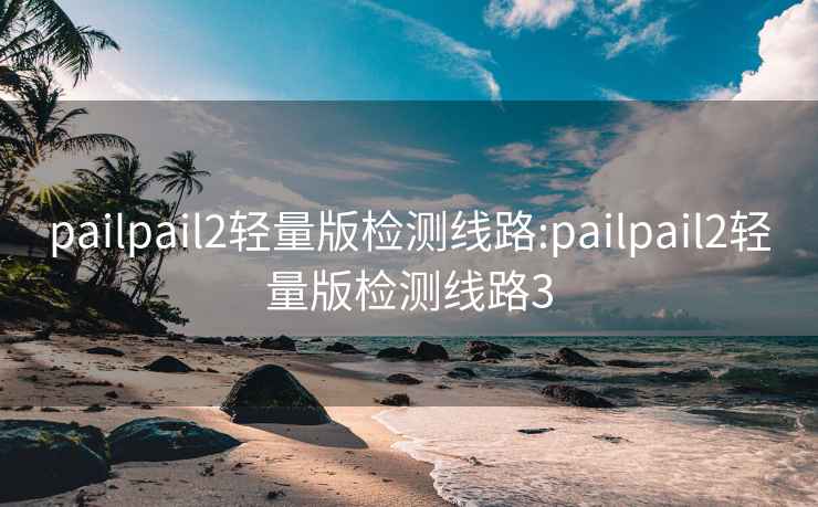 pailpail2轻量版检测线路:pailpail2轻量版检测线路3