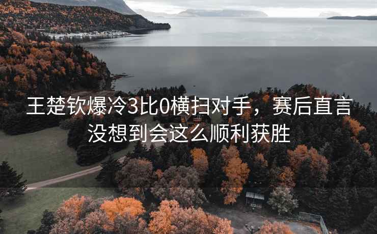 王楚钦爆冷3比0横扫对手，赛后直言没想到会这么顺利获胜