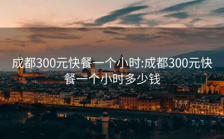 成都300元快餐一个小时:成都300元快餐一个小时多少钱