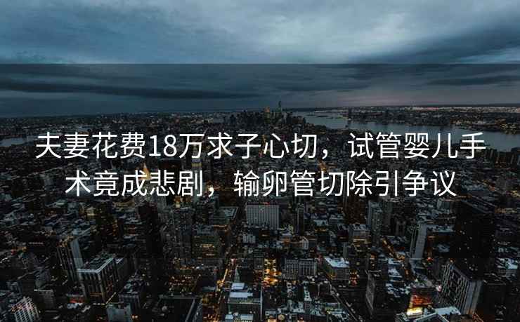 夫妻花费18万求子心切，试管婴儿手术竟成悲剧，输卵管切除引争议