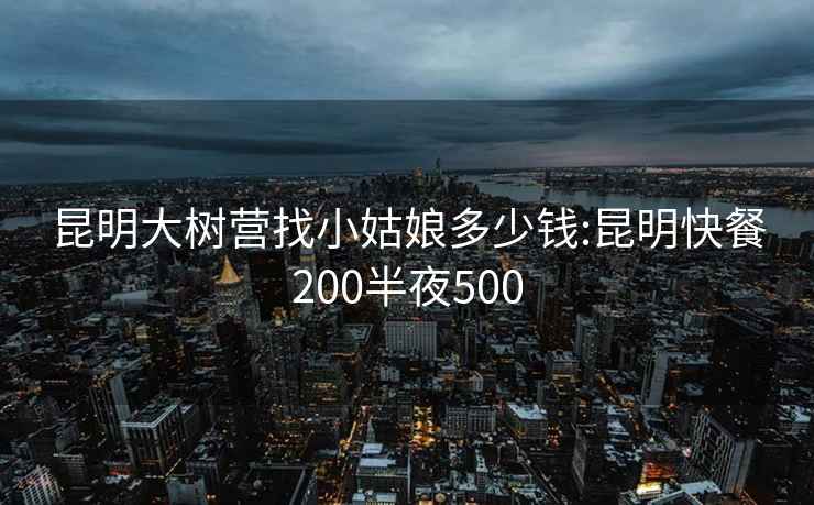 昆明大树营找小姑娘多少钱:昆明快餐200半夜500