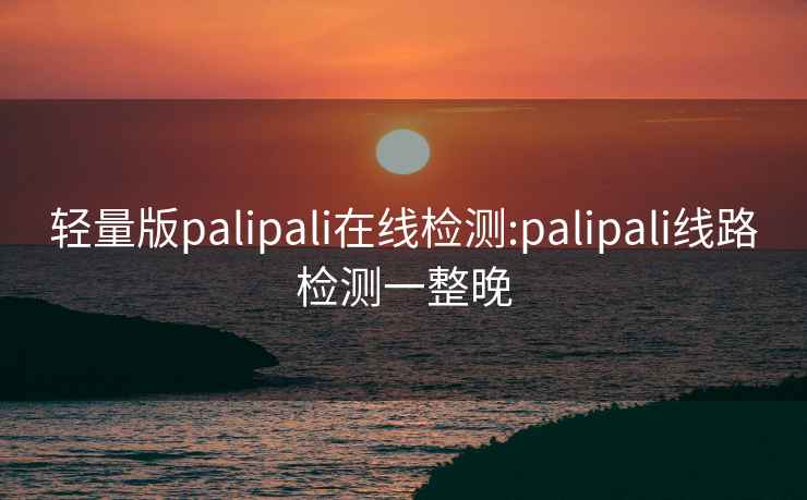 轻量版palipali在线检测:palipali线路检测一整晚