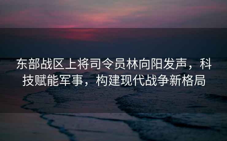 东部战区上将司令员林向阳发声，科技赋能军事，构建现代战争新格局