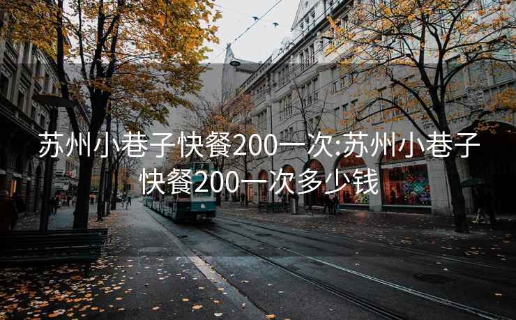 苏州小巷子快餐200一次:苏州小巷子快餐200一次多少钱