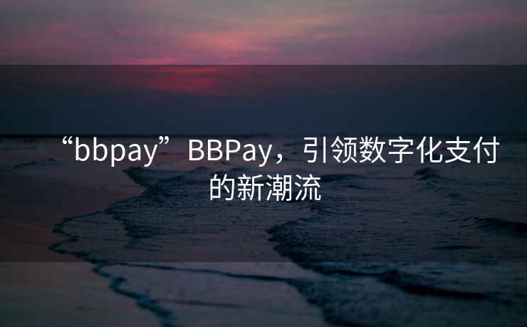 “bbpay”BBPay，引领数字化支付的新潮流