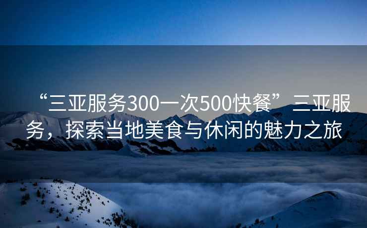 “三亚服务300一次500快餐”三亚服务，探索当地美食与休闲的魅力之旅