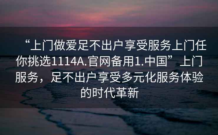 “上门做爱足不出户享受服务上门任你挑选1114A.官网备用1.中国”上门服务，足不出户享受多元化服务体验的时代革新