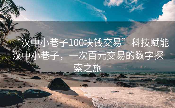 “汉中小巷子100块钱交易”科技赋能汉中小巷子，一次百元交易的数字探索之旅